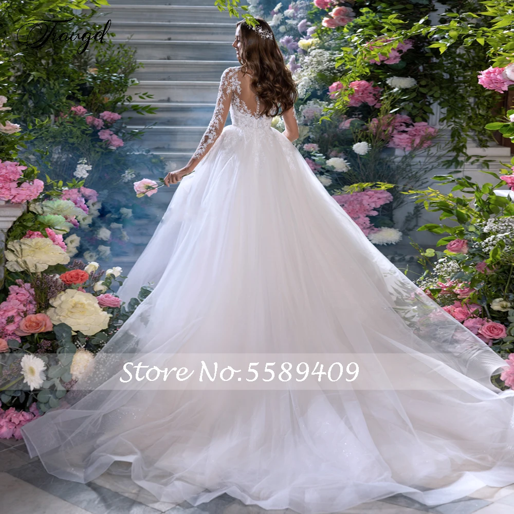 Traugel-Robes de mariée classiques A-Line Graccomparator, Robe de mariée romantique Boho, Robe à manches longues, Sweetheart