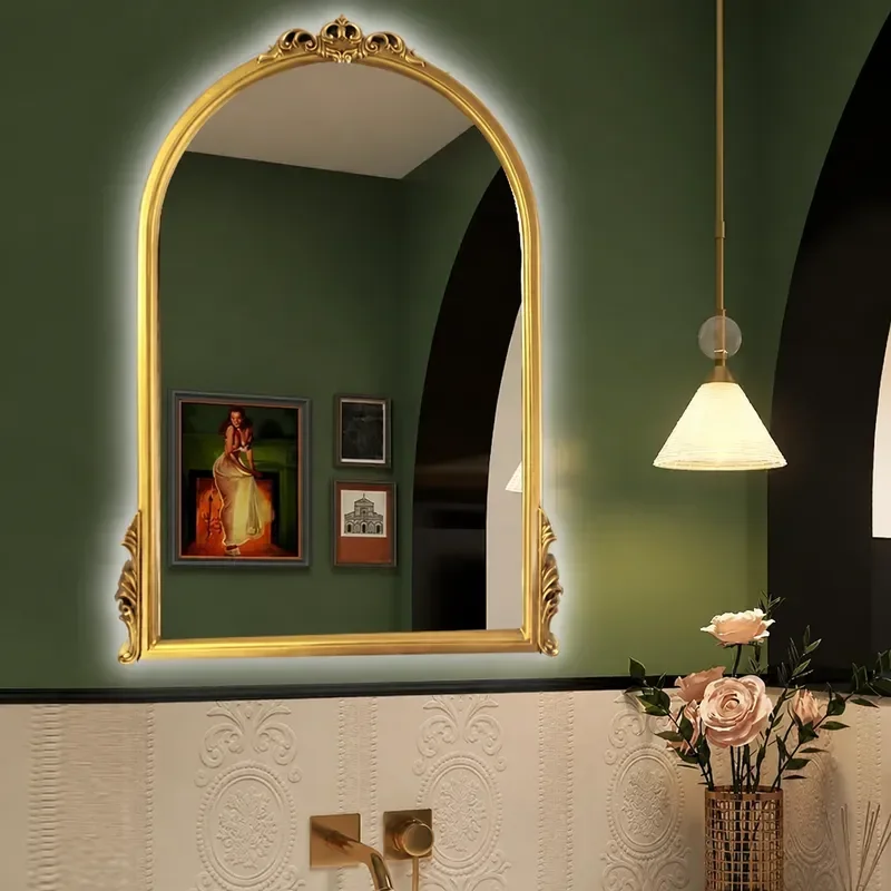 French Oval Wall Mounted Bathroom Mirror Smart Makeup Mirror for Home Bedroom Dressing Area