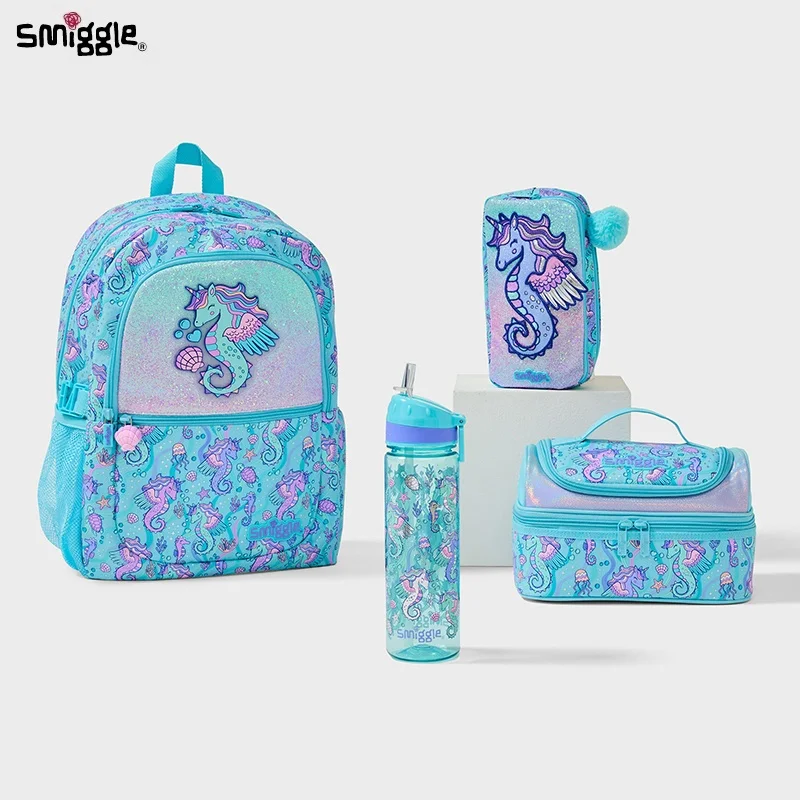 Hot Australian Smiggle Cartoon Schoolbag Children Stationery Backpack Lunch Bag Pencil Case Wallet Water Cup Student Girl Gift