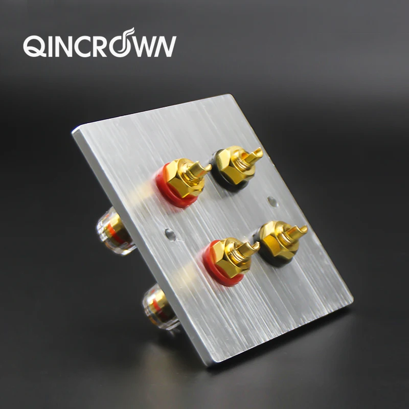 HiFI Gold Plated Amplifier Speaker Terminal Panel Including Binding Post and Plate Socket