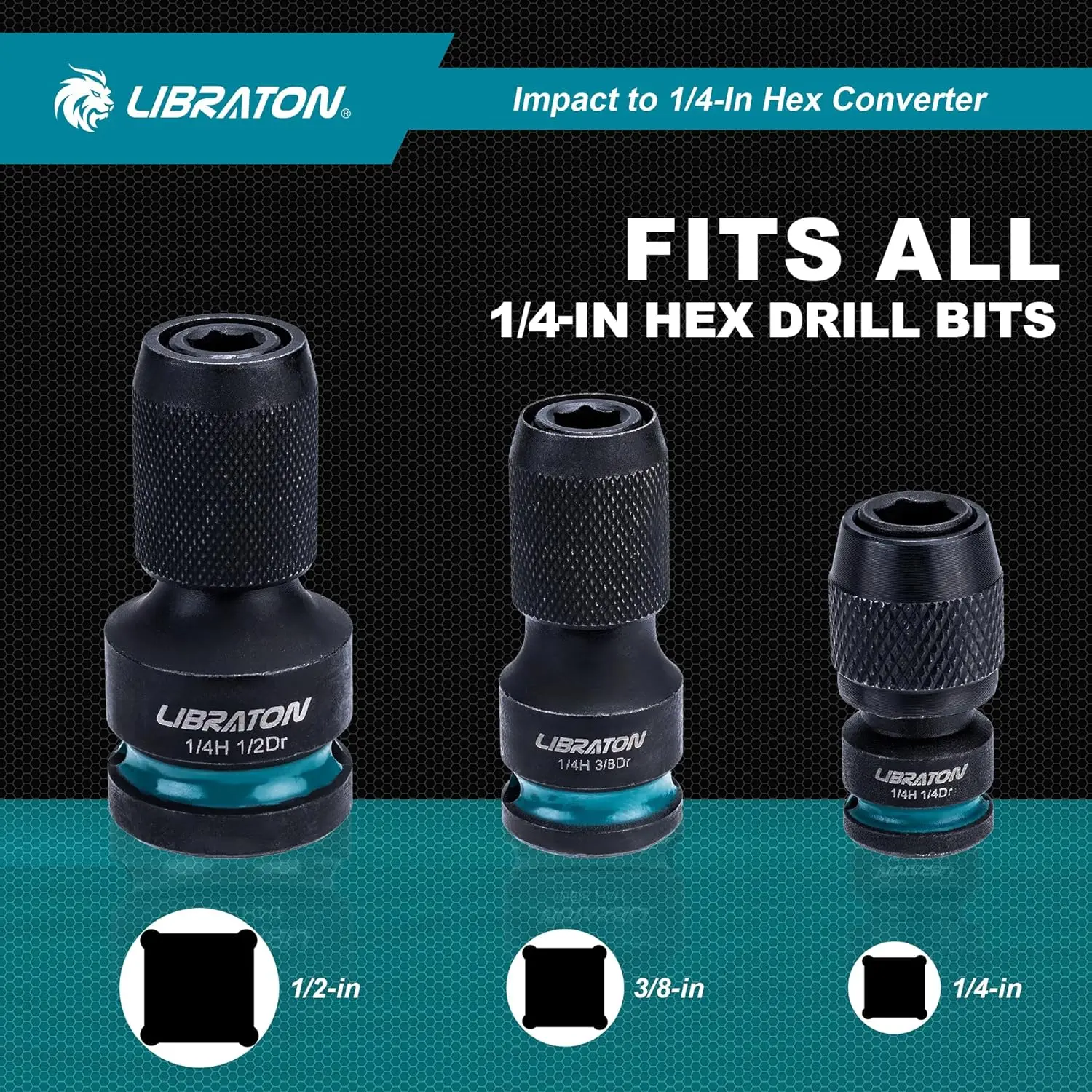 Imagem -02 - Libraton-drive Fêmea para Adaptador Hex Impact Wrench Adaptadores Bit Titulares Conversor 4