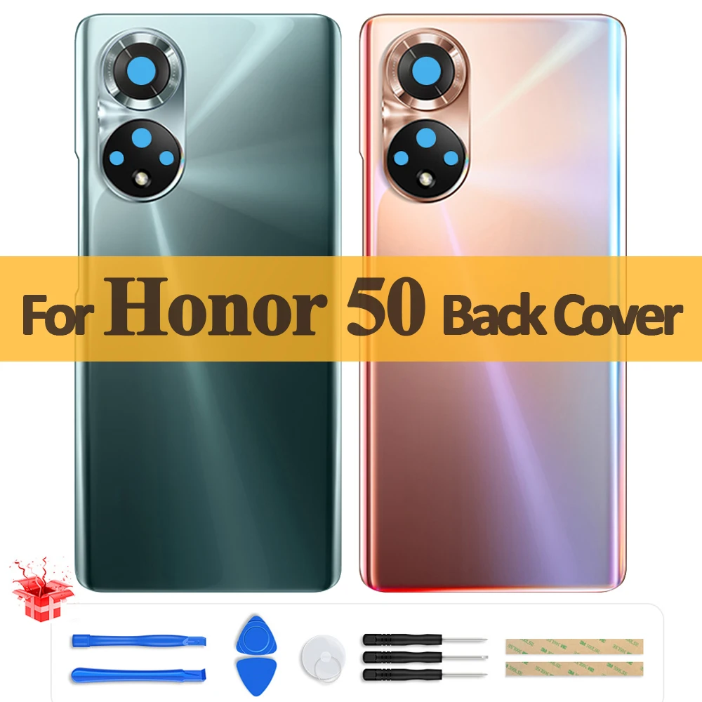 Original Back Cover For Huawei Honor 50 Battery Cover Back Glass Rear Door Back Housing With Camera Lens Replacement Parts