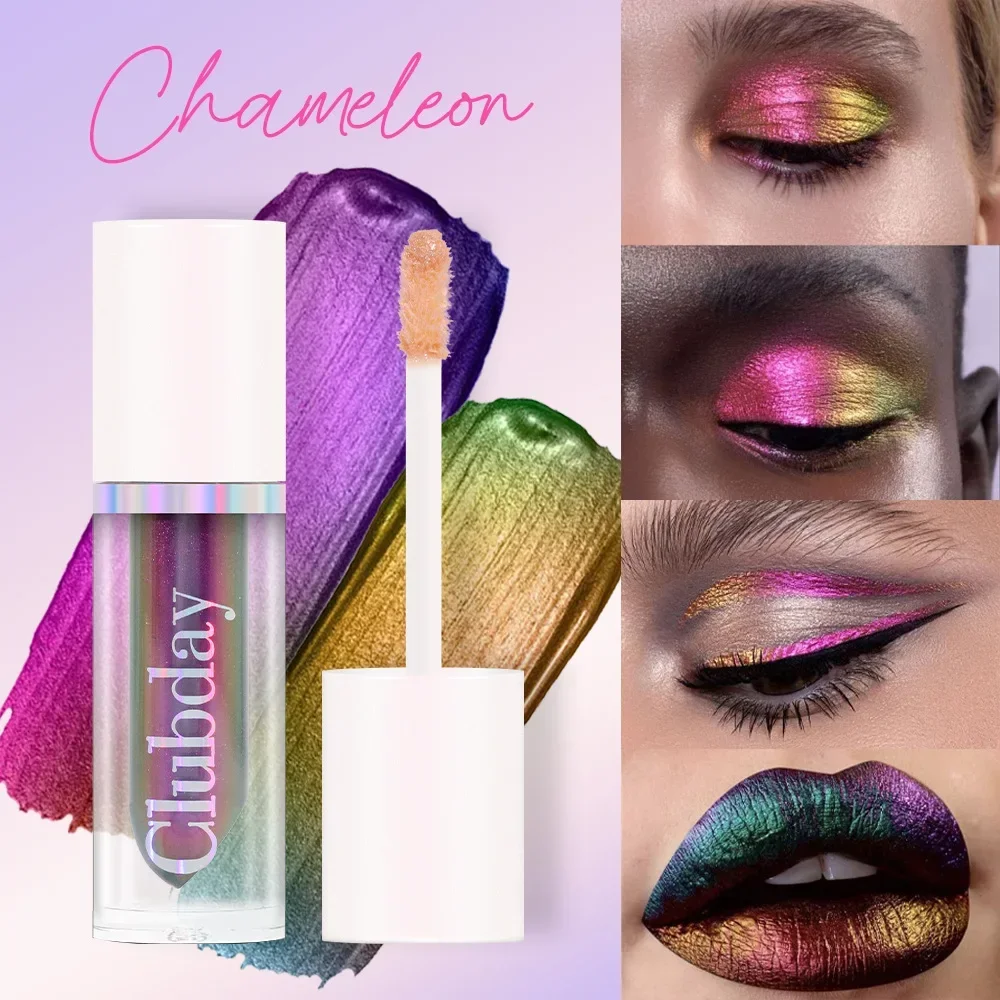 Heallor Chrome Shifting Pigments Chameleon Liquid Eyeshadow Shiny Long Lasting Multichrome High Eyeshadow Liquid Eye Makeup Art