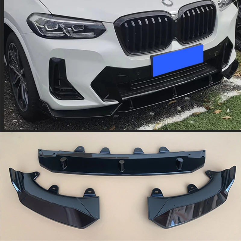 

For 3PCS ABS Front Bumper Diffuser Lip Splitter NEW BMW X3 G01 X4 G02 Collision Avoidance Accessories Body Kit 2022 2023