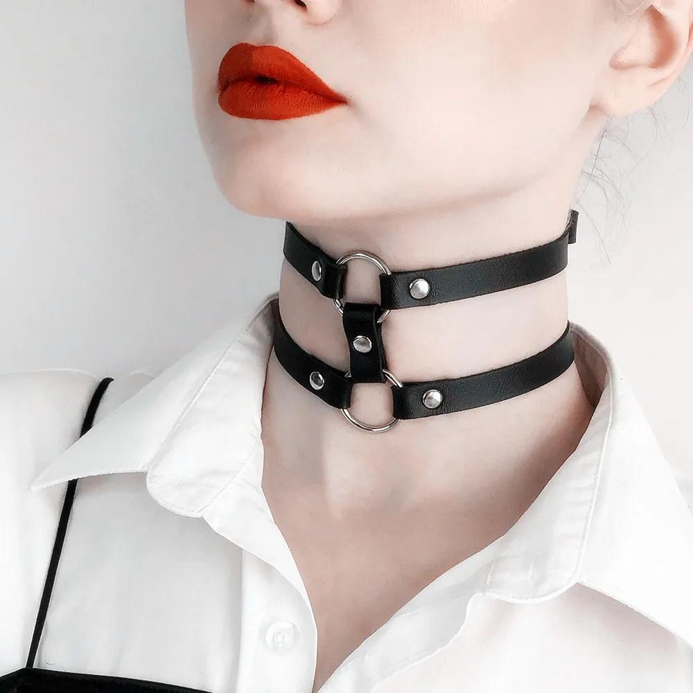 Fashion PU Leather Spiked Choker Punk Collar Women Men Rivets Studded Chocker Necklace Goth Jewelry Metal Gothic Accessories