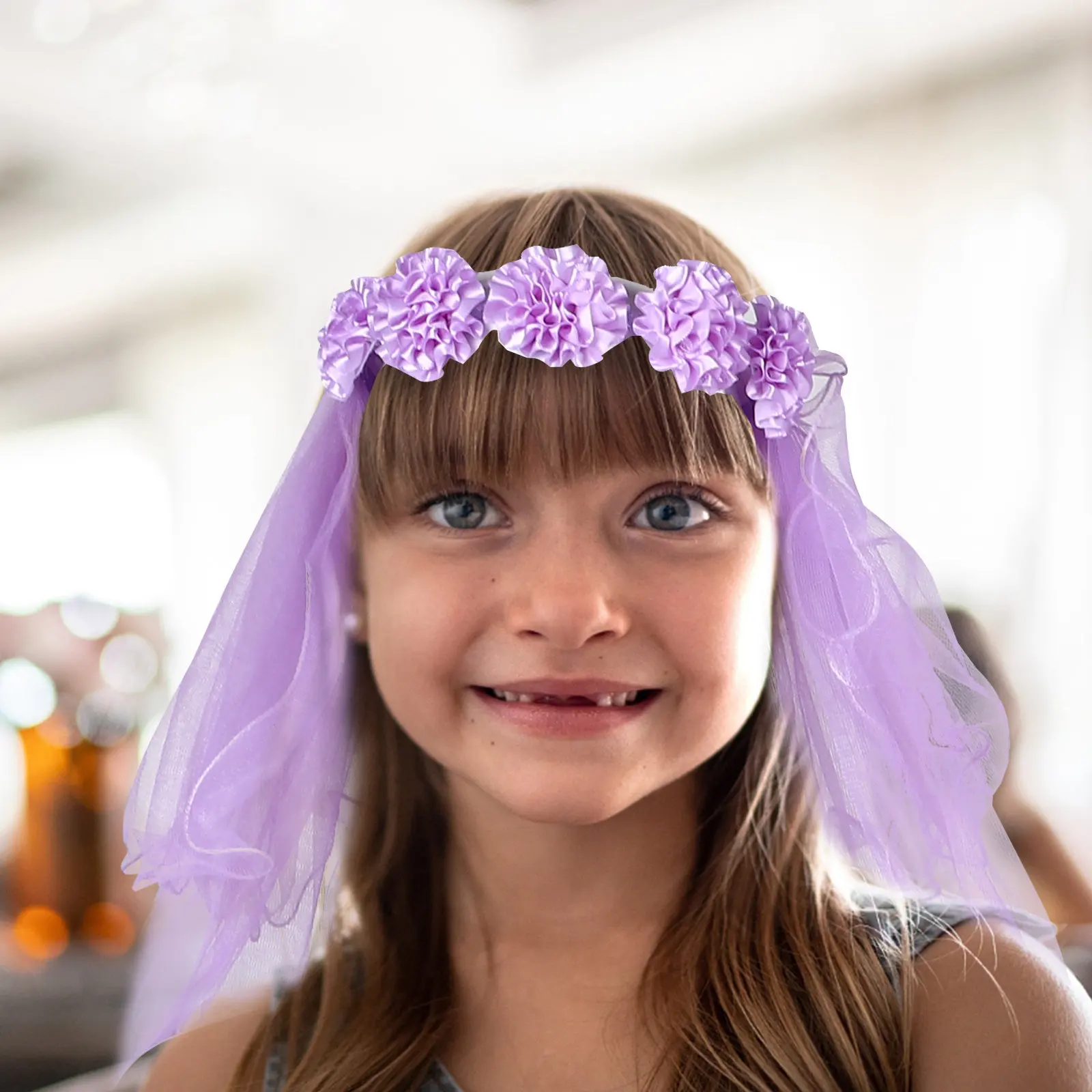 

Набор из 3 детских повязок на голову с цветами в стиле бохо, цветочные короны, банты-ленты, фатиновые украшения для волос для свадеб, девочек-цветочниц, девичников и вечеринок