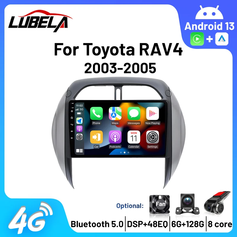 

Android 13 Car Radio BT Multimedia Player For TOYOTA RAV4 2003 2004 2005 GPS Navigation 4G Wifi Carplay Auto DVD IPS 48EQ 2din