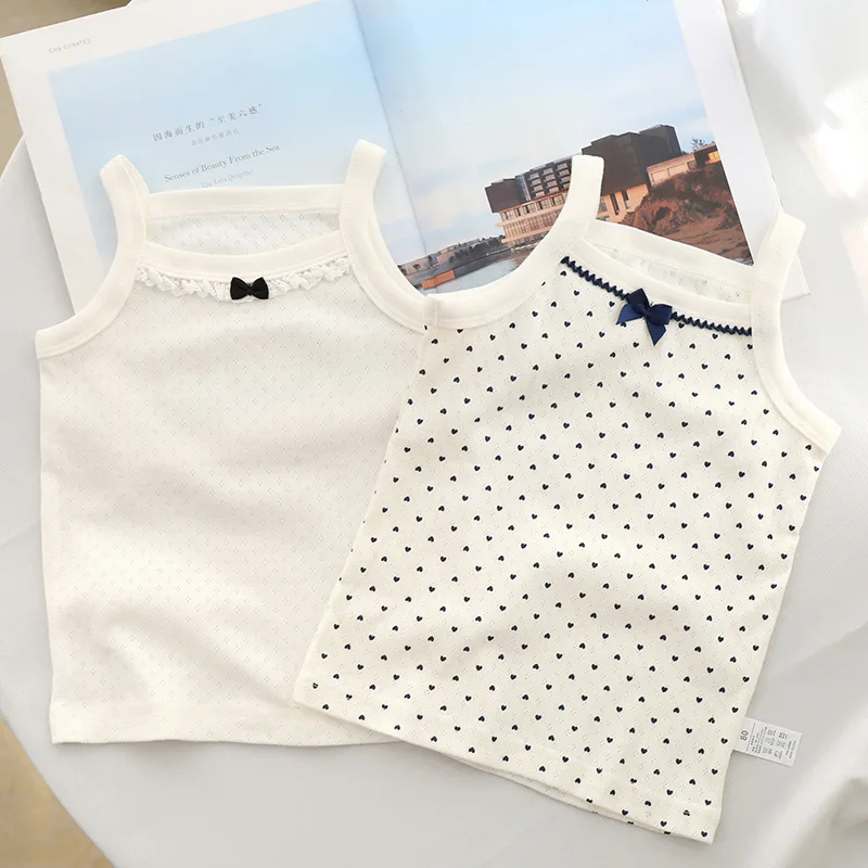 ZOETOPKID Kids Girls Sling Vest 2pcs/lot Cotton Tank Top Children Sleeveless Bottom Baby Camisoles Toddler Underwear Clothes