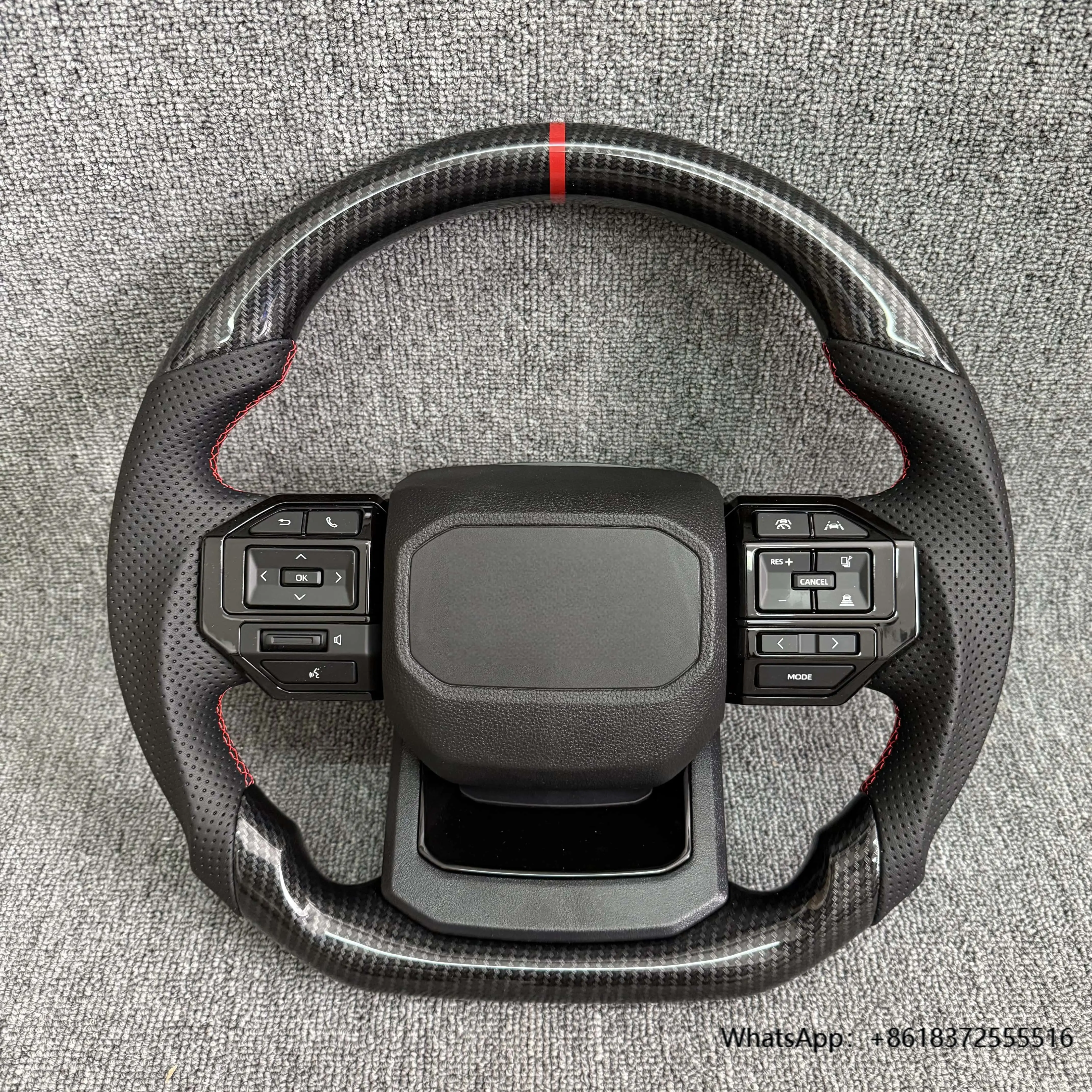 

daHigh-quality Car Accessories New Carbon Fiber Steering Wheel for Toyota Hilux Land Cruiser Yaris LC300 Sports Car Steering Whe