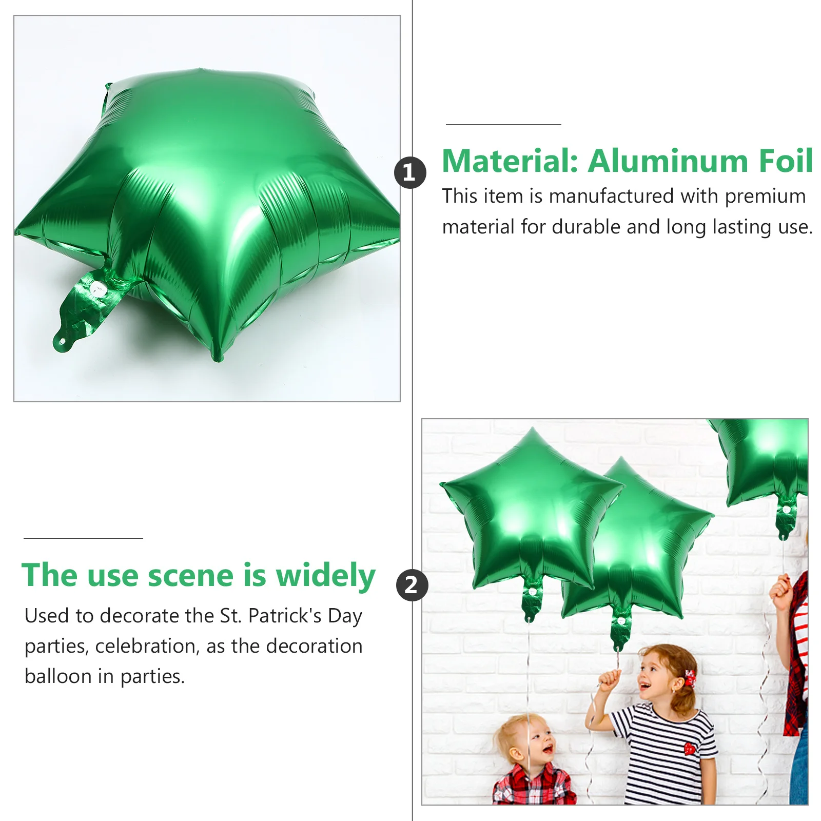 

20Pcs 18 Inch Aluminum Foil Star Balloons Five-Pointed Balloon Set Party Supplies St Patricks Day Decoration Star Balloons