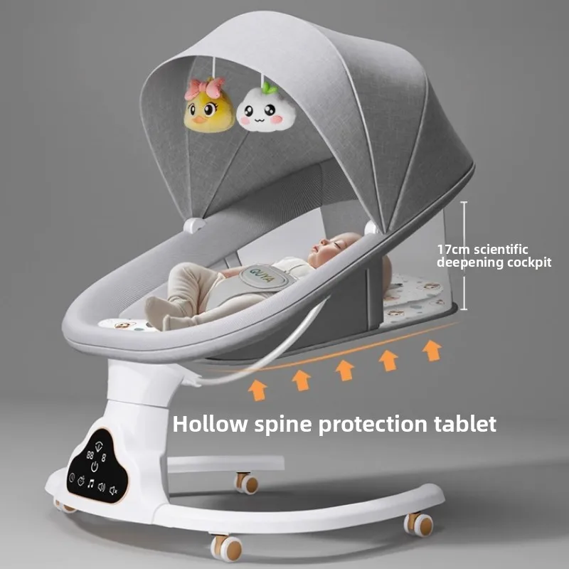 Baby Swings Bouncers Bluetooth Music Auto Swing Bed Cradles Baby Electric Rocking Chair for 0-18 Months Baby 3 Gears Adjustable