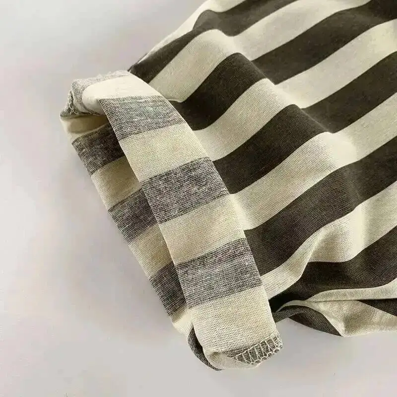 Frühling Sommer Kinder Hosen 1-8Y Jungen Baumwolle Gestreiften Lose Beiläufige Gerade Hosen Koreanische Kleinkind Tragen Für Kinder Kleidung Neue – Detail 5