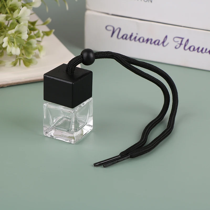 1PC Dyed Square Cap Black Cap Empty Bottle Car Essential Oil Diffuser Fragrance Air Freshener Scent Perfume Bottle Ornament