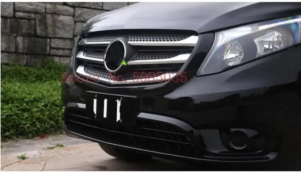 Car body cover protect detector ABS chrome trim Front up Grid Grill Grille For Mercedes Benz Vito W447 2017 2018 2019