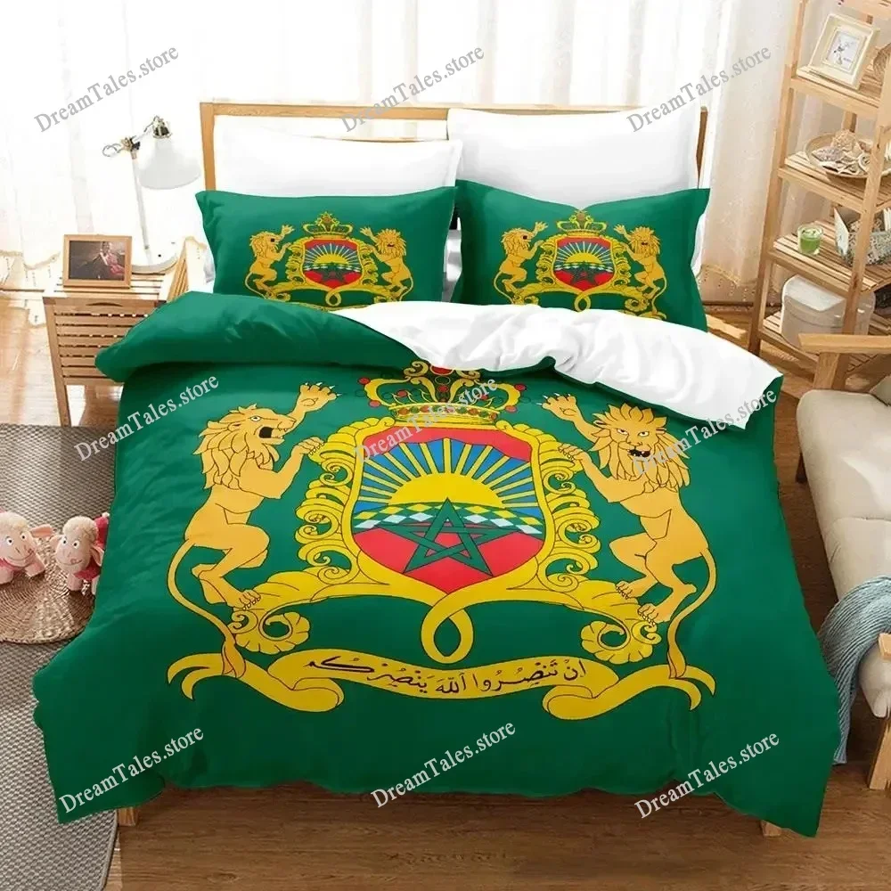3D Print Morocco Flag Bedding Set Boys Girls Twin Queen Size Duvet Cover Pillowcase Bed Kids Adult Fashion Home Textileextile741