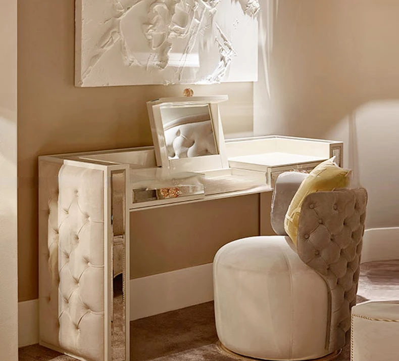 Light luxury foldable cover with mirror, dressing table, desk integrated