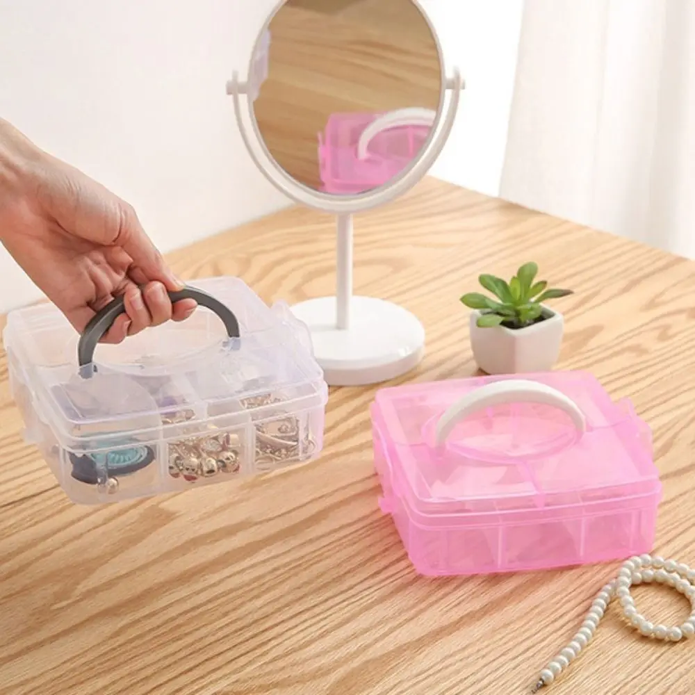 Transparent Jewelry Portable Storage Large Capacity Multi-layer Necklace Containing Box Portable Detachable Bead Organizer Case