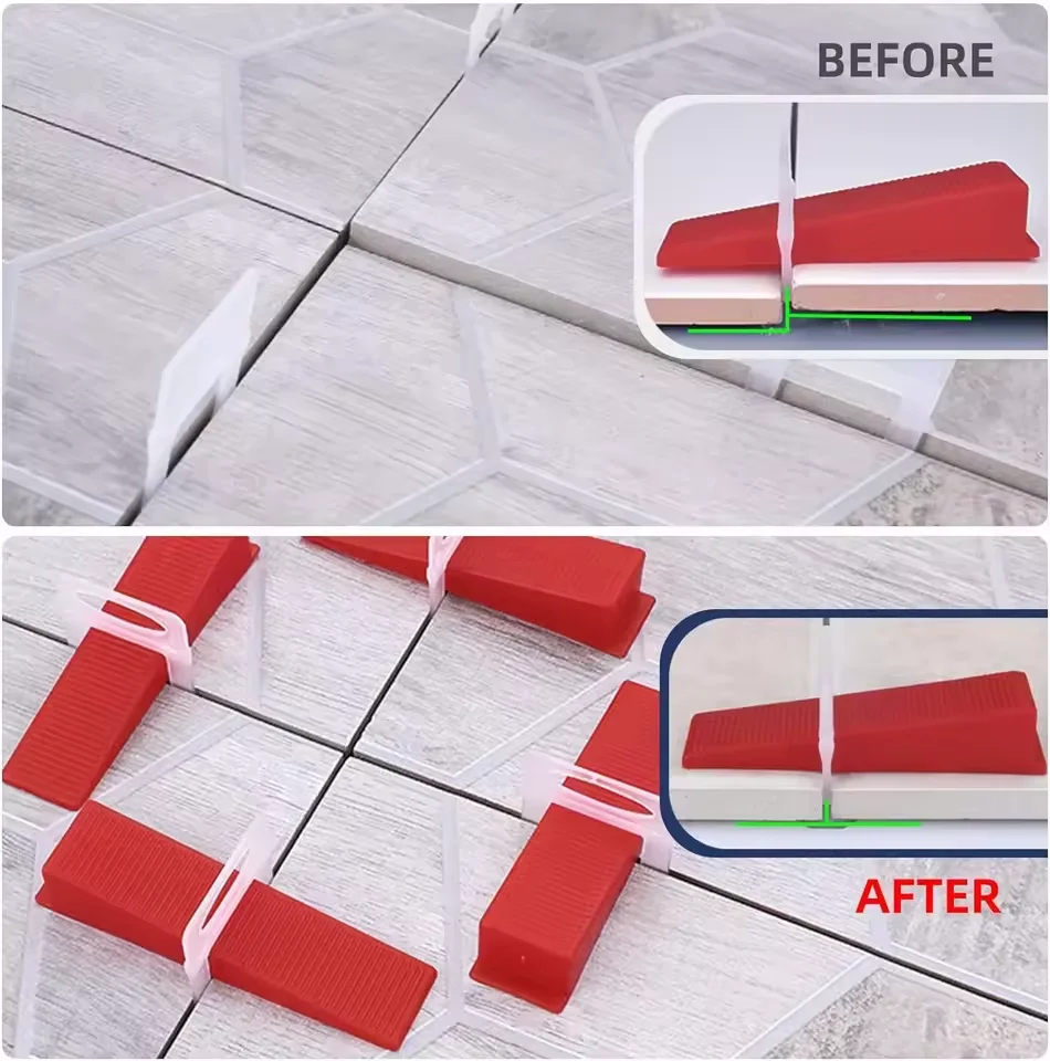 301PCS Tile Leveling System 0.5mm Leveler Base Tile Leveling Toolkit Tile Leveling Shims Clamps Wedges Construction Tools