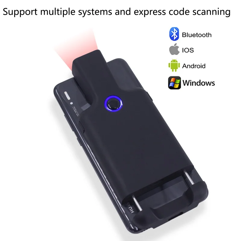 Auto-Scan Bluetooth Barcode Scanner with Back Clip Holder 1D 2D QR Reader for Android iOS