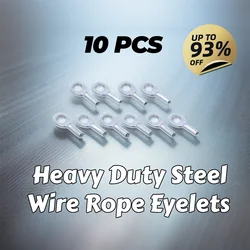 10 Steel Wire Rope Eyelets Gym Machine Cable Accessory Heavy Duty Exercise Machine Eyelet Terminal Connector for 2mm Rope