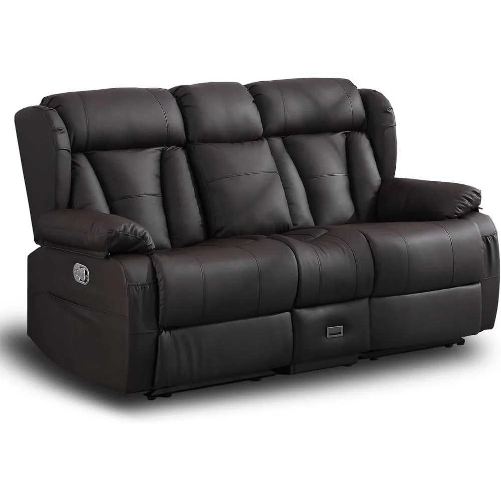Loveseat Recliner Sofa, RV Recliner Couch, Manual Reclining Loveseat with Console for Living Room, Home Theater Seating