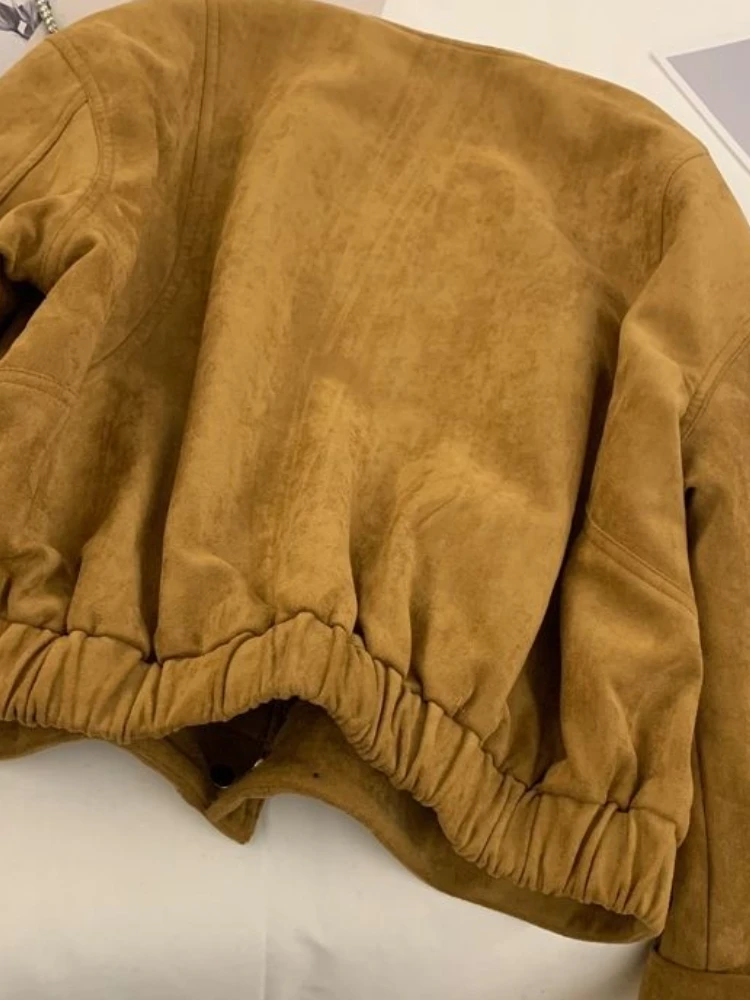 Camel Jackets Women Vintage Long Sleeve Loose Spring Korean Style All-match Design Leisure Simple Female Streetwear Fashion New