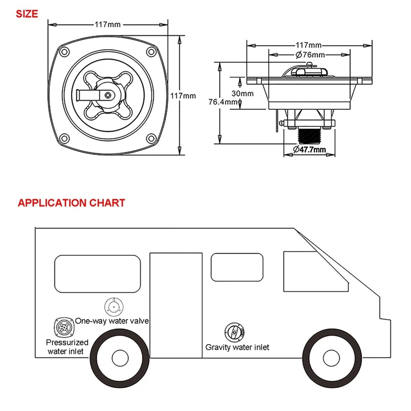 AU Caravan RV Boat Water Inlet Tank Hatch Reduce Pressure Regulator Entry