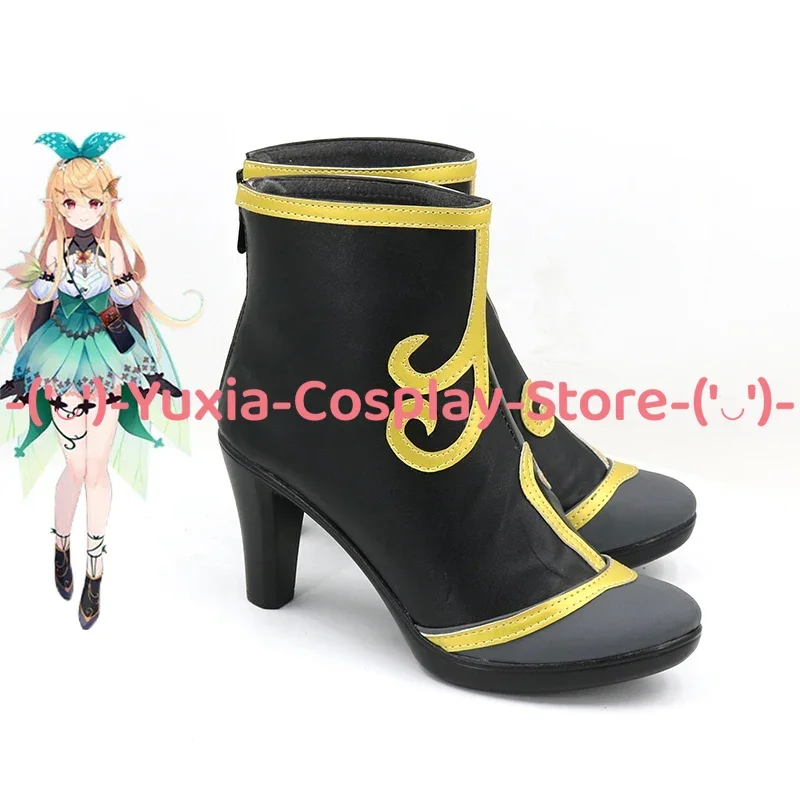 Yuxiacosplay! Nijisanji EN Pomu Rainpuff Cosplay Schoenen Anime Karakter Prop PU Lederen Laarzen Halloween Carnaval Feestkostuum