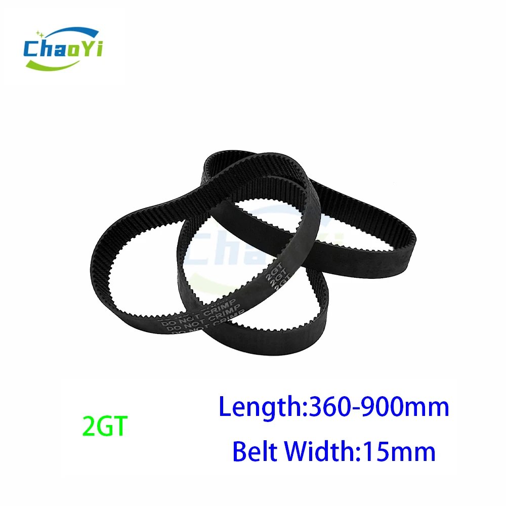 2GT Closed Loop Rubber Timing Belt Pitch Length 360 400 420 436 454 500 600 610 710 760 900mm Width 15mm GT2-420 GT2-454 GT2-610