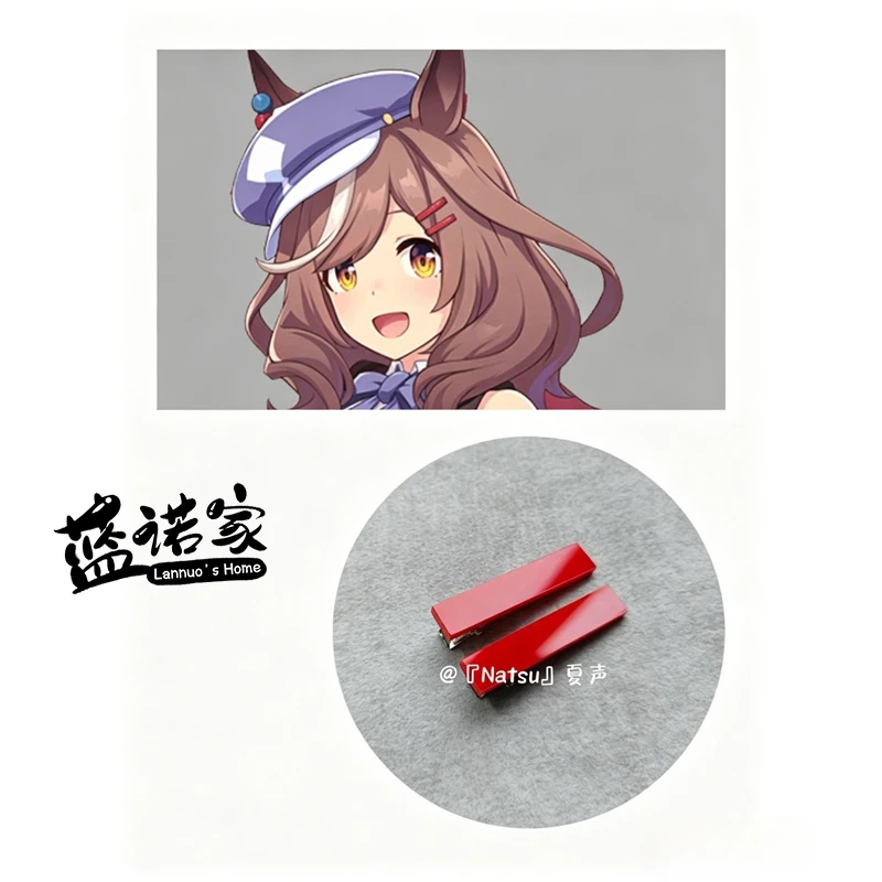【Lannuo's Home】Anime Pretty DerbyUma Musume Pretty Derby Satono Diamond Cosplay Red Bobby Pins Hair Clips Hair Accessories