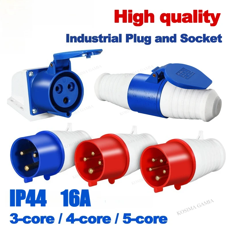 Car Connection Plug Adapter 16A 3PIN 4PIN 5PIN Mains Hook Up for Caravan Motorhome RV Camper Electrical Power Supply