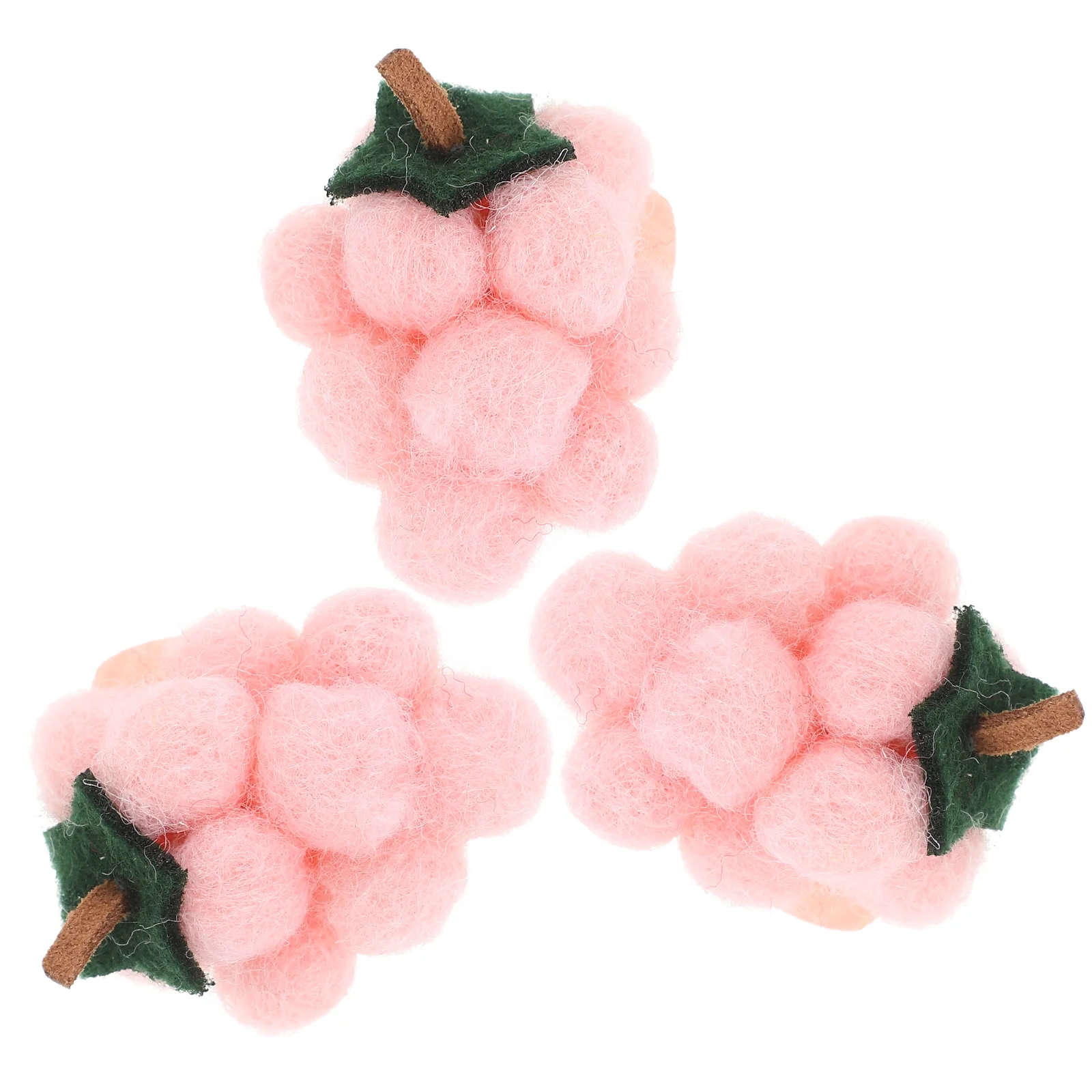

3 Pcs Simulated Fruit Hair Accessories Felt Cartoon Hairpin DIY Material Lightweight Durable Craft Decor Clip Baby
