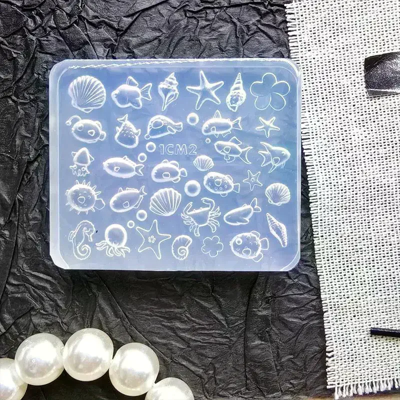 Nail Mold Summer Ocean Silicone 3D Gel Manicure Conch Seashell Starfish Reusable Template Stencils