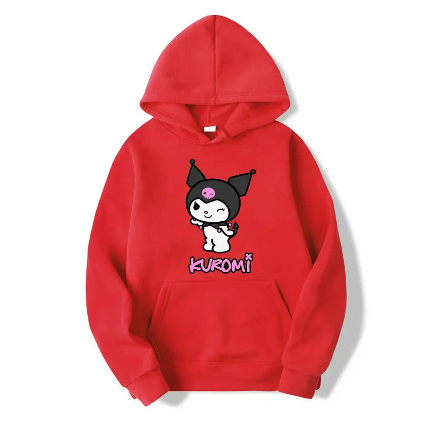 Clothes with many Korean reviews 2024 Winter Women\'s Hoodies Fashion Sanrio Kuromi Products Printed Sweatshirts Free Shipping