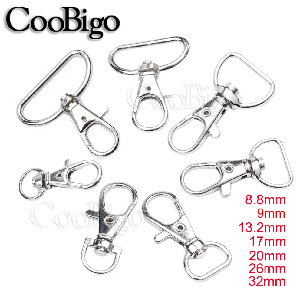 Metal Swivel Lobster Clasp Snap Clip Musketon Hook Carabiner for Keychain Key Fob Chain Ring Bag Hardware