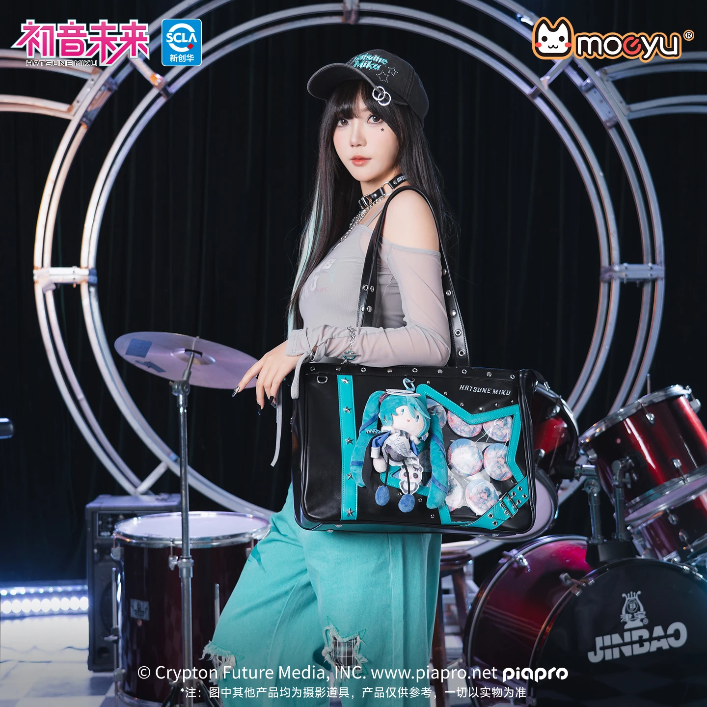 Original Moeyu Hatsune Miku Rock Star Ita Bag Girl Women Shoulder Tote Bag Handbags Vocaloid Cosplay Men Punk bag Backpack - view 3