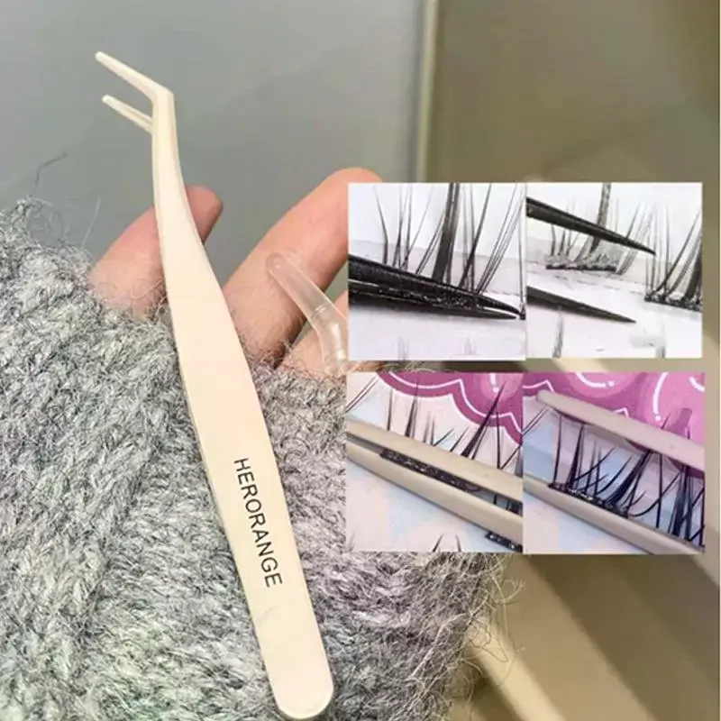 Anti-Stick Tweezers Non-Sticky DIY Rounded Design Professional Grafting Anti-Stick Glue-Free False Eyelash Tweezers