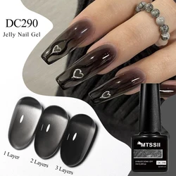 7ML Jelly Gel Nail Polish Black Crystal Translucent Dull Color Nail Art Gel Semi Permanent Varnish Soak Off UV LED Gel Polish