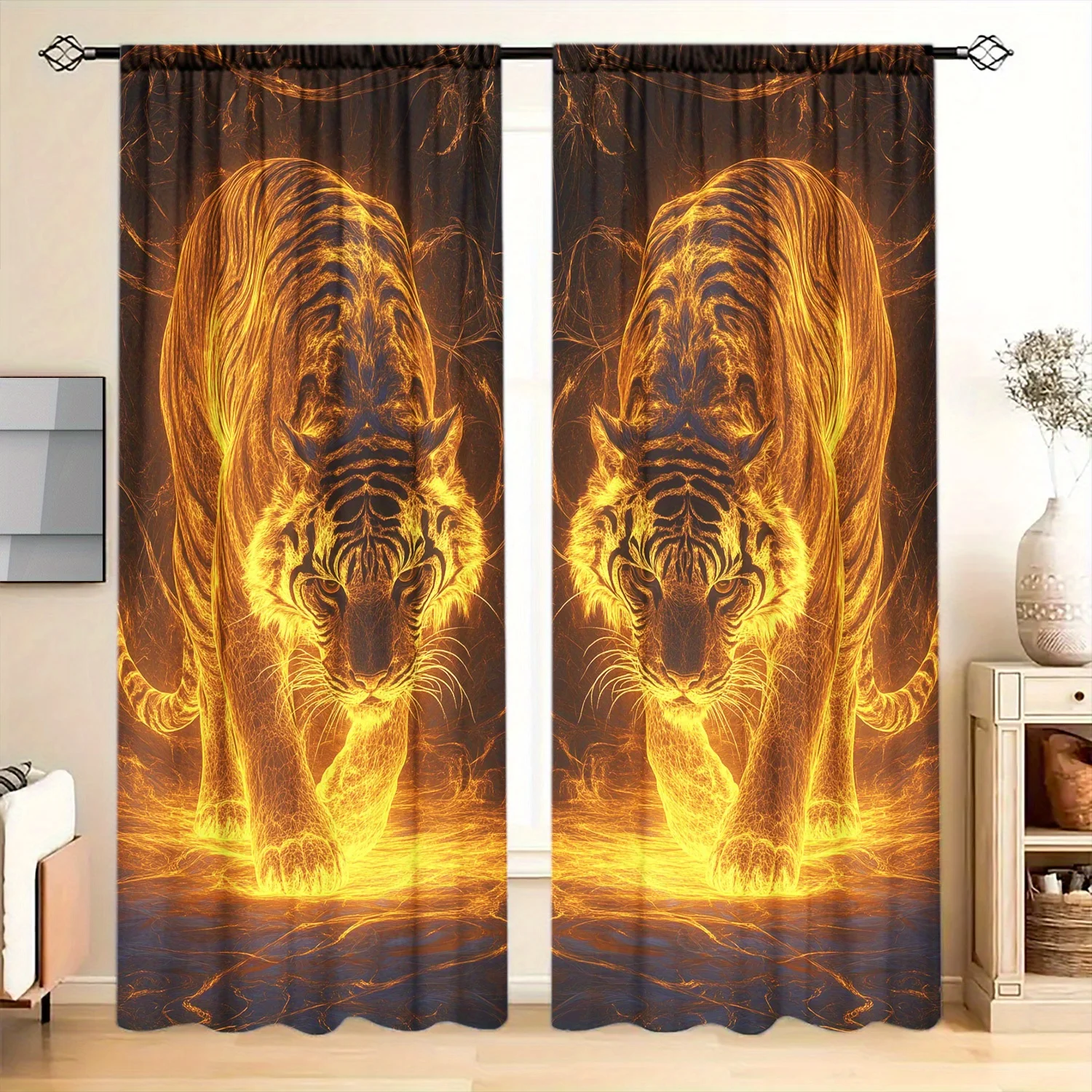 2-Panel Thermal Insulated Semi Blackout Curtains - Light Filtering Window Drapes with Privacy Protection, Thermal Insulation