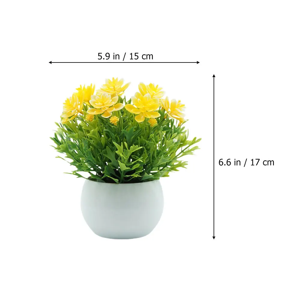 

2Pcs Artificial Potted Plants Farmhouse Style Semicircle Bonsai Home Table Centerpiece Decor Simulation Green Plants