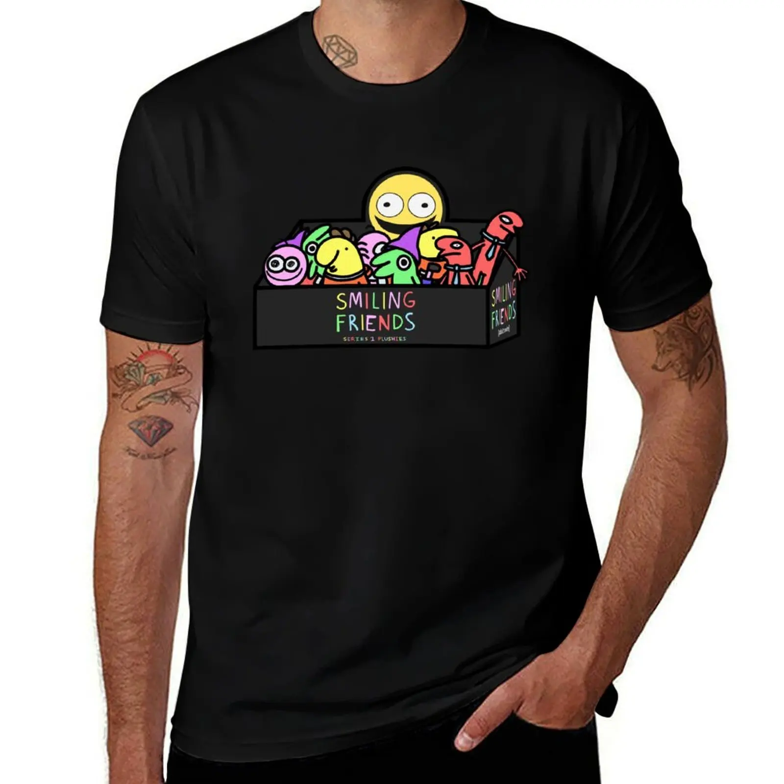 

Smiling Friends - plush_glep alan and charlie, bliblie, Pim, Grim, Glep (author's art) T-Shirt plain fitted t shirts for men
