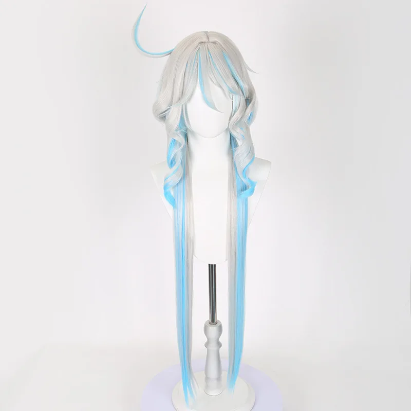 Genshin Impact Hydro God Cosplay Perücke Fukaros Fontaine Menschliche Kopfhaut Cosplay Perücke