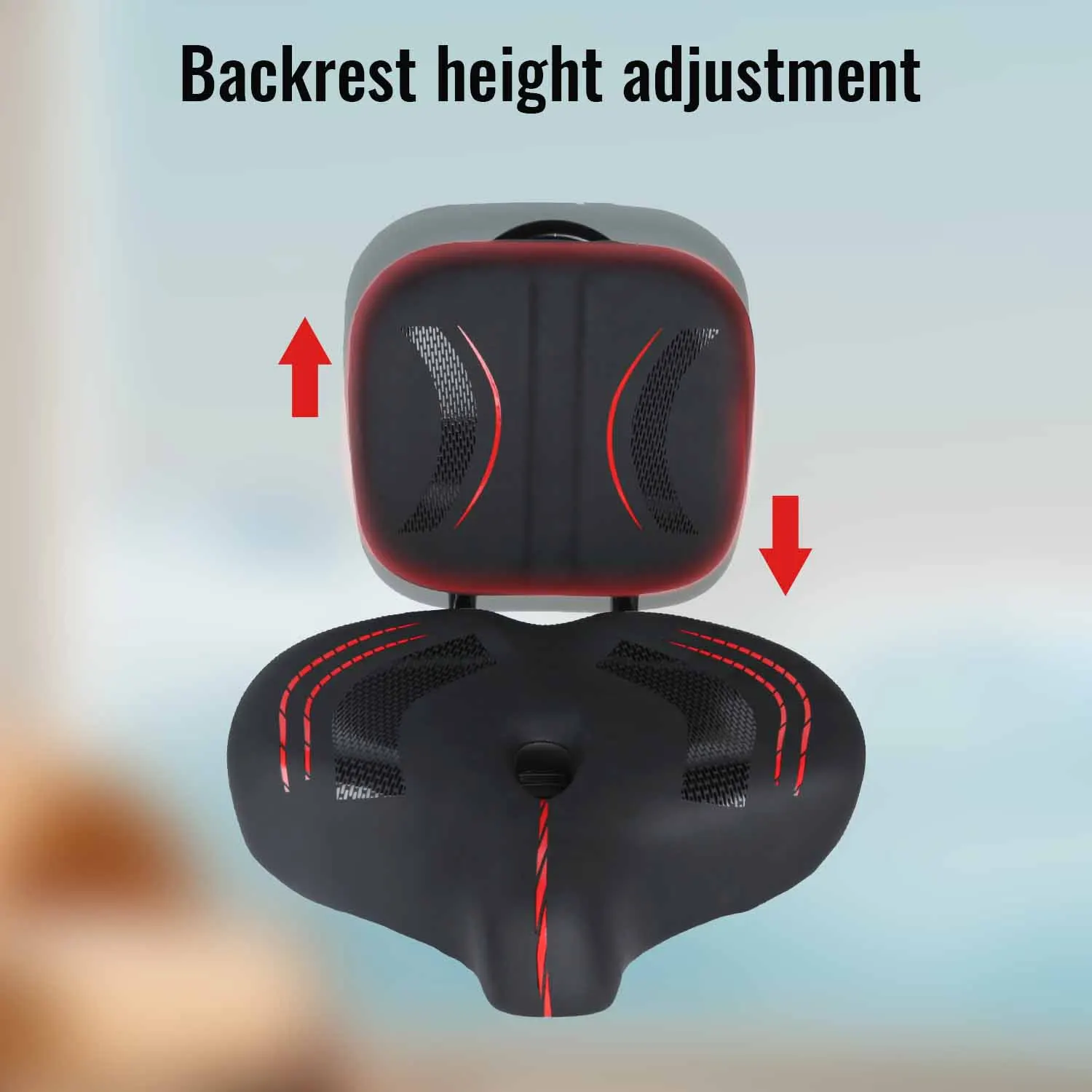 Fahrradsitz mit Verstellbarer Rückenlehne Breiter Wasserdichter Leder-Latex-Material Reißfester Robuster Langlebiger Komfortabler Beifahrersitz – Detail 4