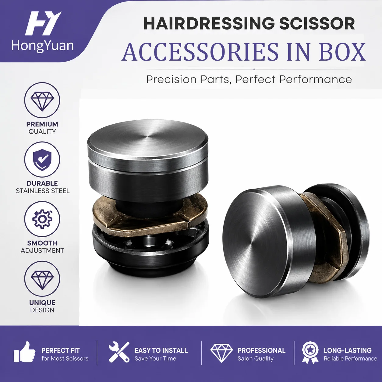 80PCS Mixed Size Hair Scissor Bearing Screws, Hair Salon Hairdressing Scissor Replacement Repair Accessories Kit