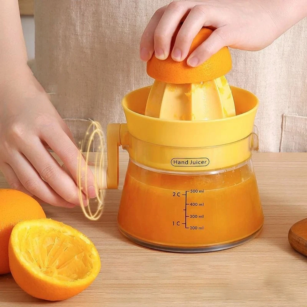 Manual Citrus Juicer with Rotating Hand Press Fruit Residue Separator for Lemon Orange Dishwasher Safe Home Kitchen Fruit Tools