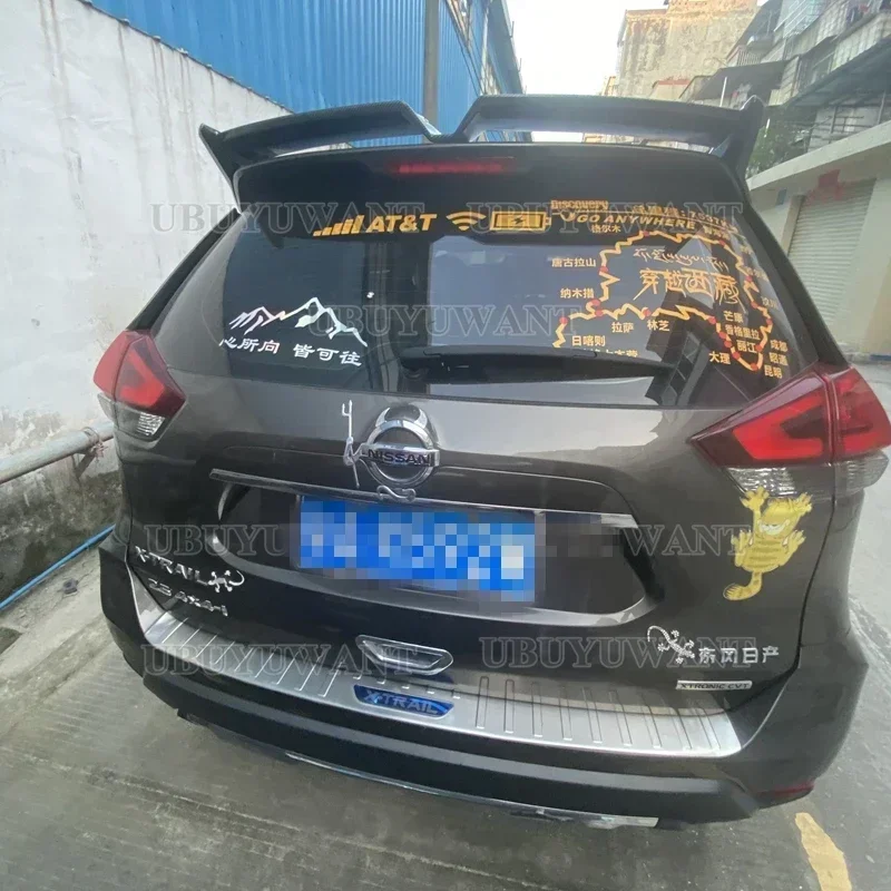 Car Styling ABS Plastic Unpainted Color Rear Roof Spoiler Trunk Boot Lip Wing For Nissan Rogue X-trail 2014-2019