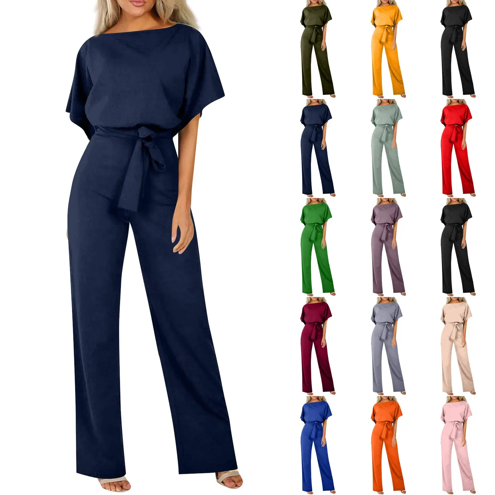 Mode femme décontracté à manches courtes combinaison pull combinaison combinaisons pour femmes décontracté femmes saut costume femmes combinaison été