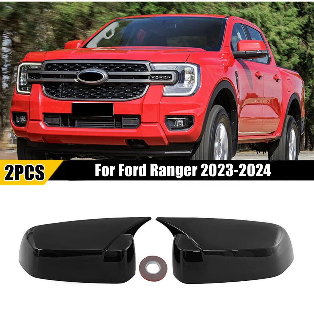 

Пара для Ford Ranger 2023-2024, крышка бокового зеркала заднего вида, крышка крыла, наружная дверь, отделка заднего вида, аксессуары для украшения автомобиля