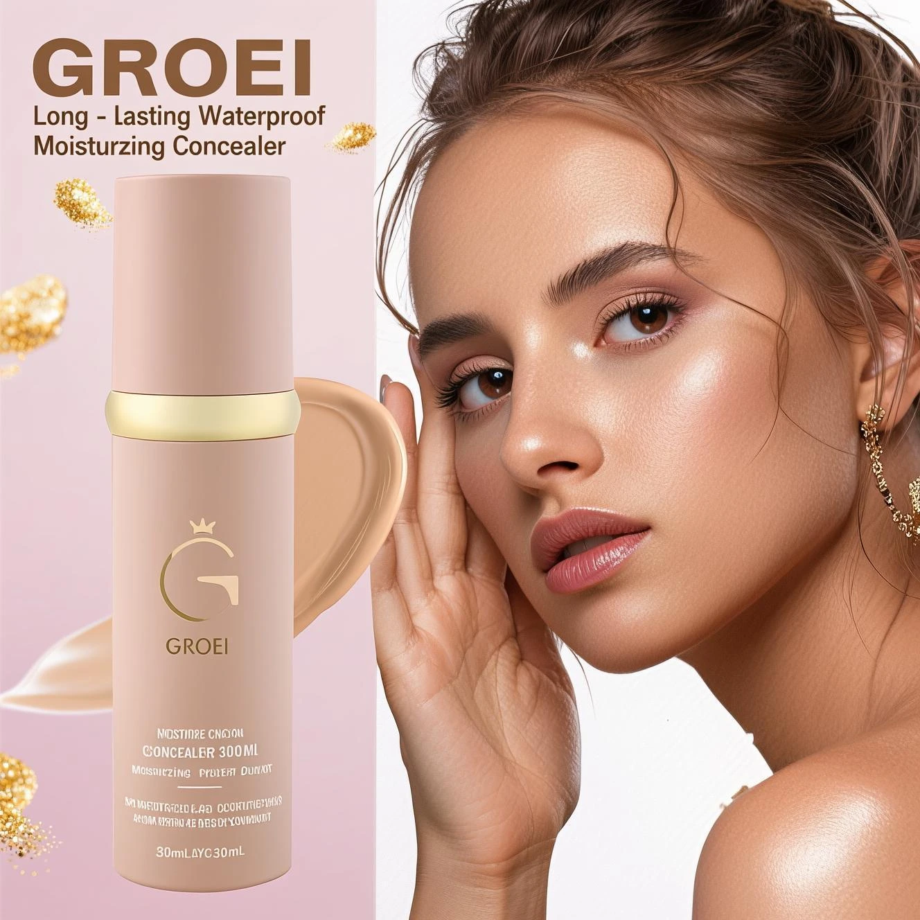 GROEL ライトスペクトラム補正メイクアップベース - カラーミミッキングテクノロジー搭載の保湿日焼け止めコンシーラーファンデーション、30g