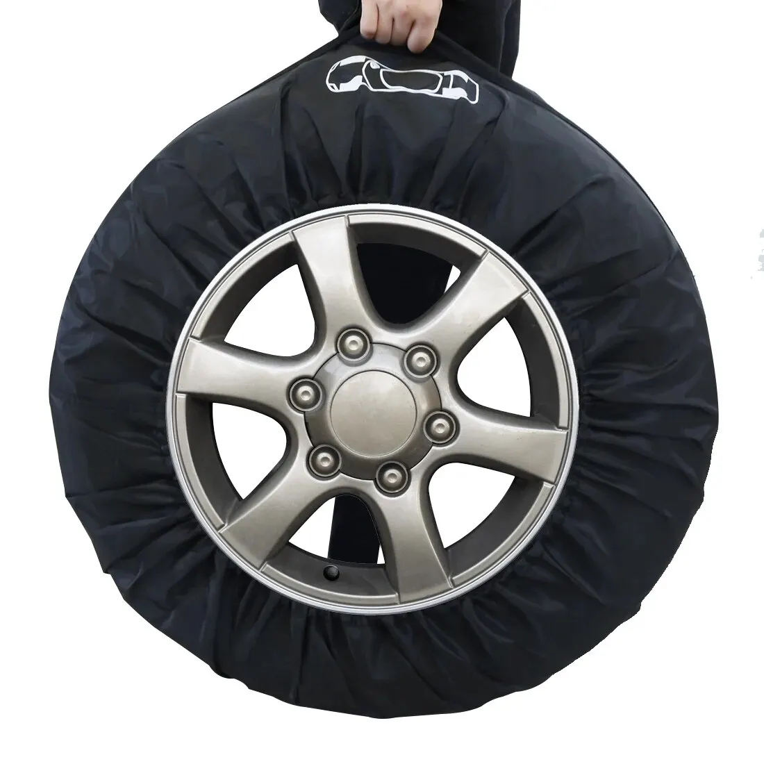 AD Universal 4Pcs Spare Tire Cover Case Polyester Car Tyre Storage Bags Automobile Tyre Accessories Auto Vehicle Wheel Protector